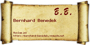 Bernhard Benedek névjegykártya