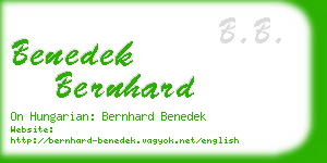 benedek bernhard business card